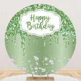 Lofaris Green Diamonds Glitter Happy Birthday Party Backdrop